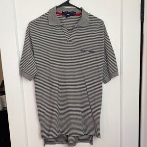 Polo by Ralph Lauren Black and Gray Striped Polo Shirt